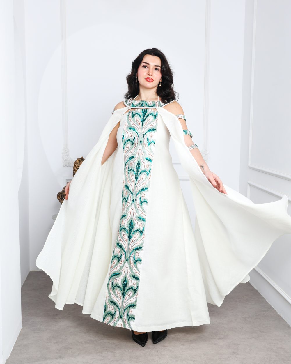 دراعه كويتي قطعتين قماش مطرز